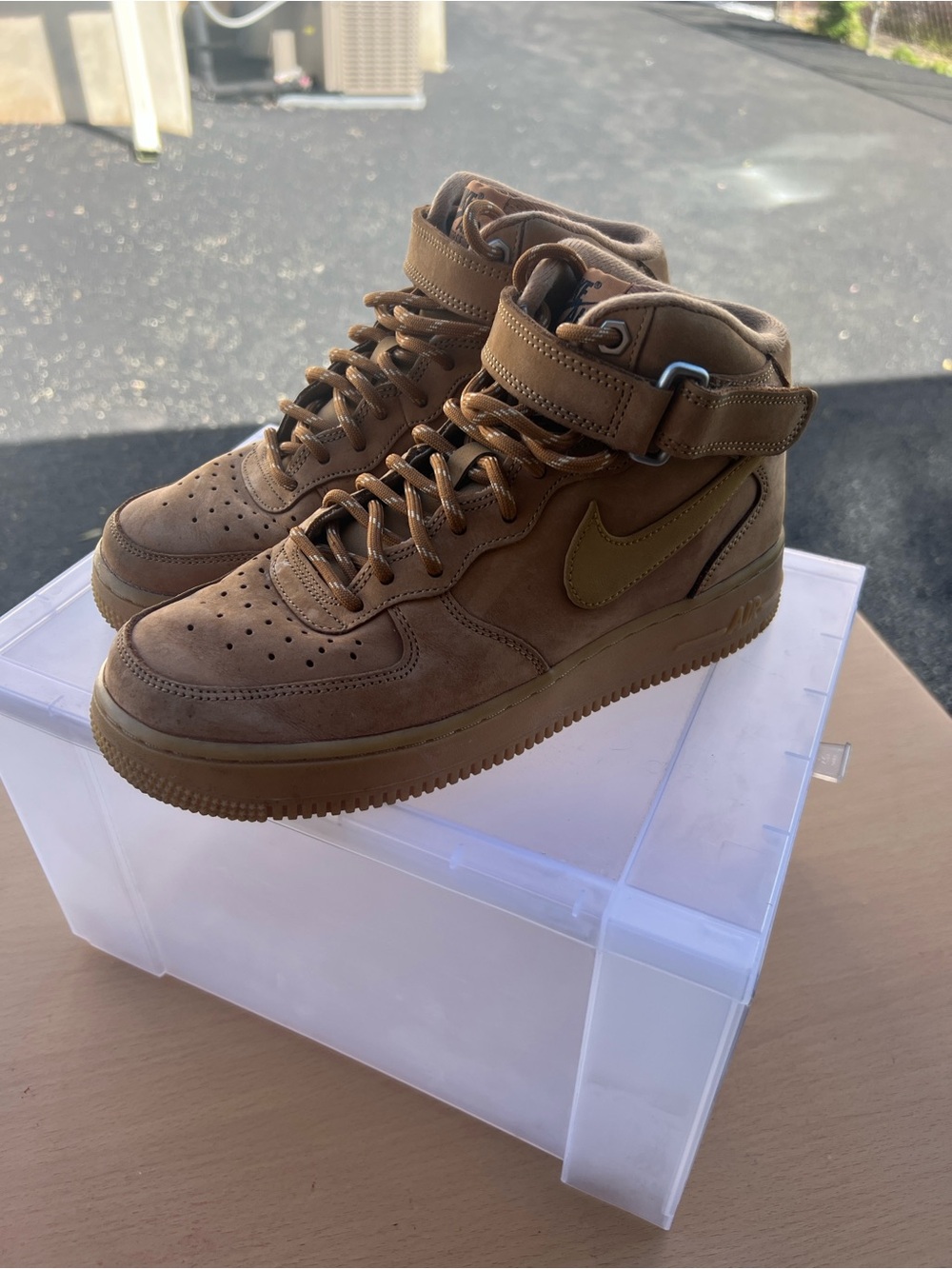 Nike Air Force 1 Mid Flax Brown Nubuck DJ9158-200 Men's Sneaker Size 6 / EU 38,5